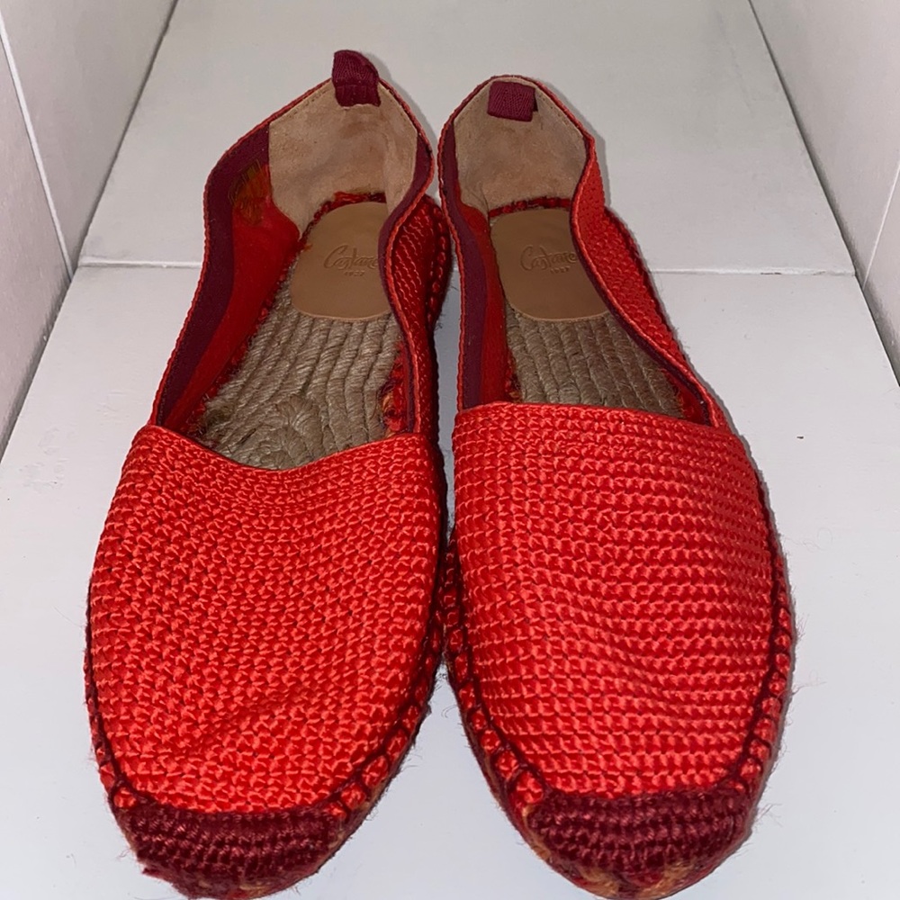 New. Never worn. Beautiful bright coral espadrilles